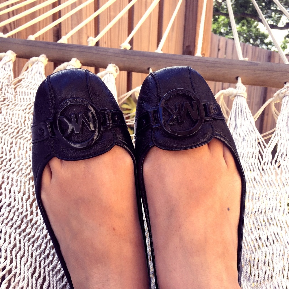 Michael Kors Black Leather Flats